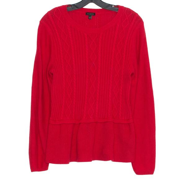 Talbots Sweater Cable Knit Minimalist Classic Cozy Preppy Holiday Red Size Small - Picture 1 of 5